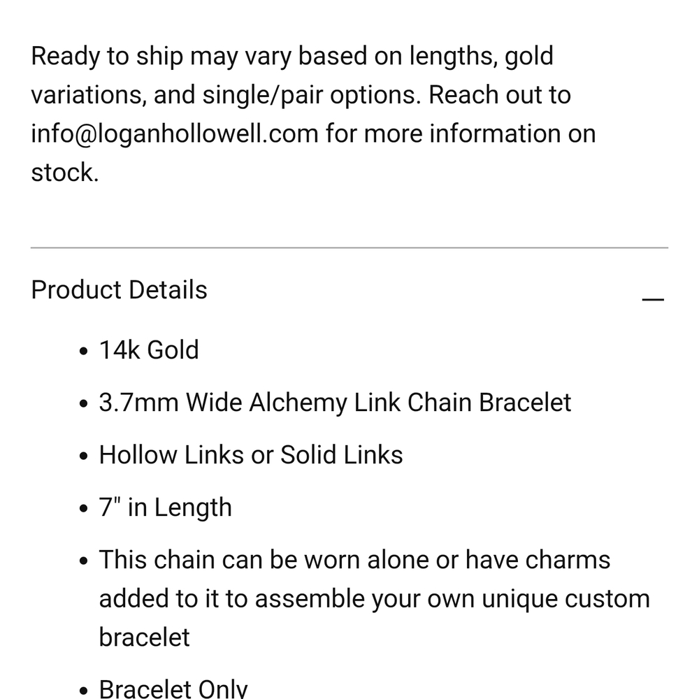 Logan Hollowell 14k Gold Alchemy Link Bracelet